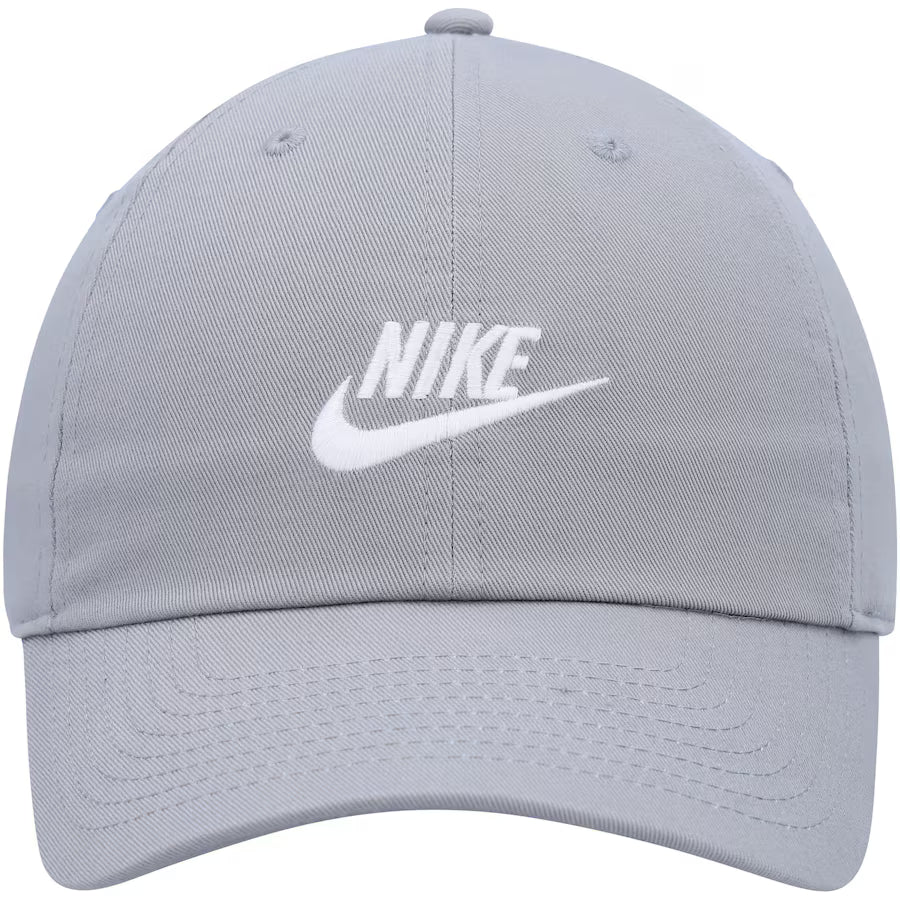 Features a curved bill and bold embroidered Nike Futura logo for a clean, sporty front look.