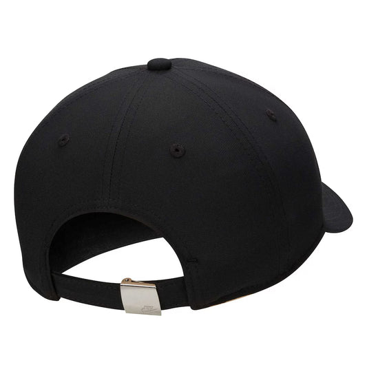 Back view of black Nike Metal Futura Hat showing adjustable fabric strap with slide buckle for a custom fit.
