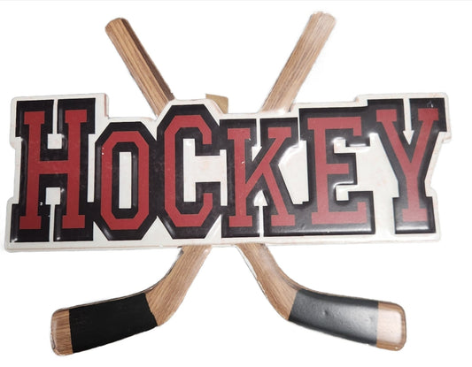 Hockey Wall Decor – Crossed Hockey Sticks Design Sports Room Art 12x10 Inch Print - Unrestricted Goods