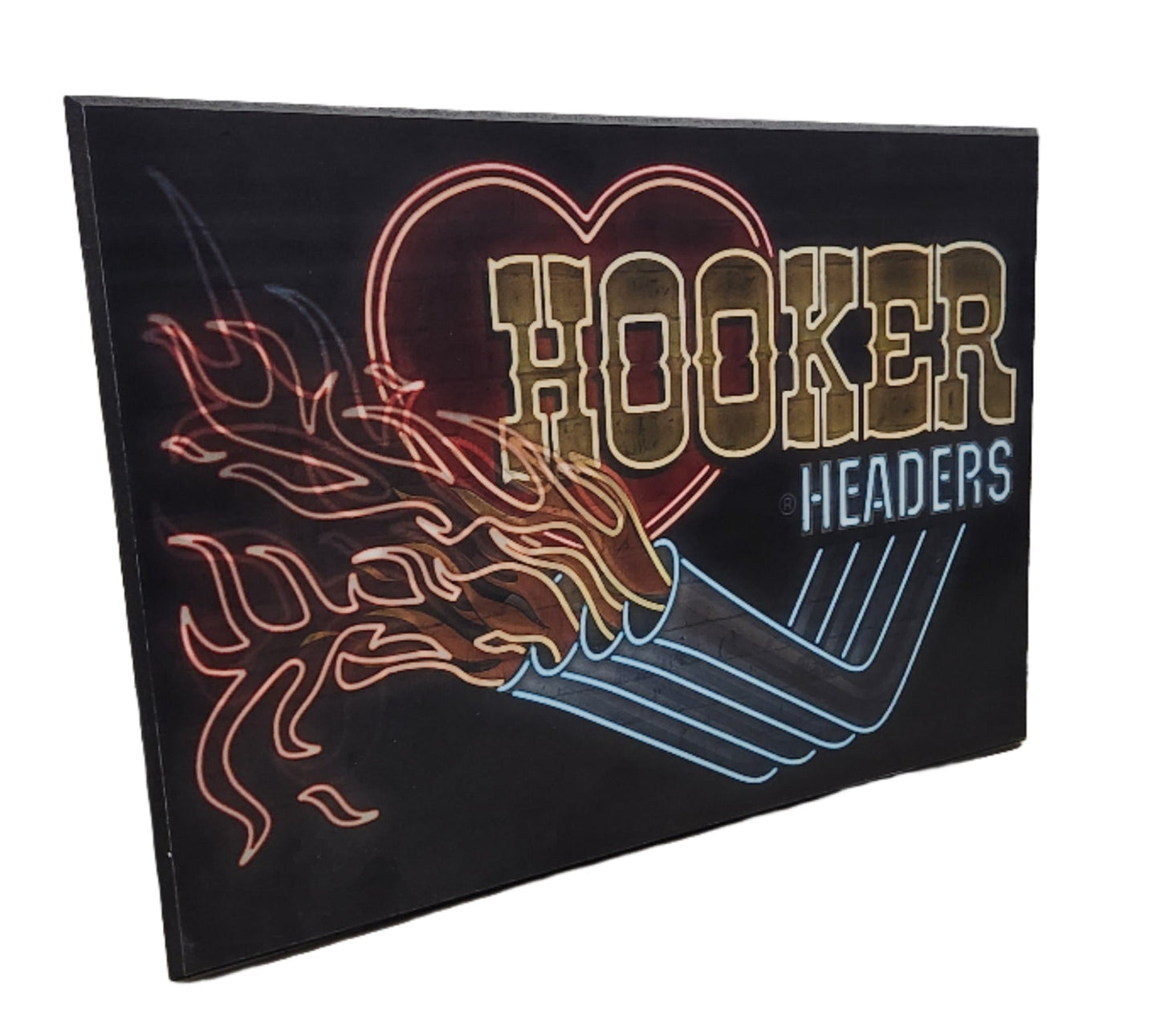 Hooker Headers Neon Garage Wall Art – Retro Muscle Car Decor - Unrestricted Goods