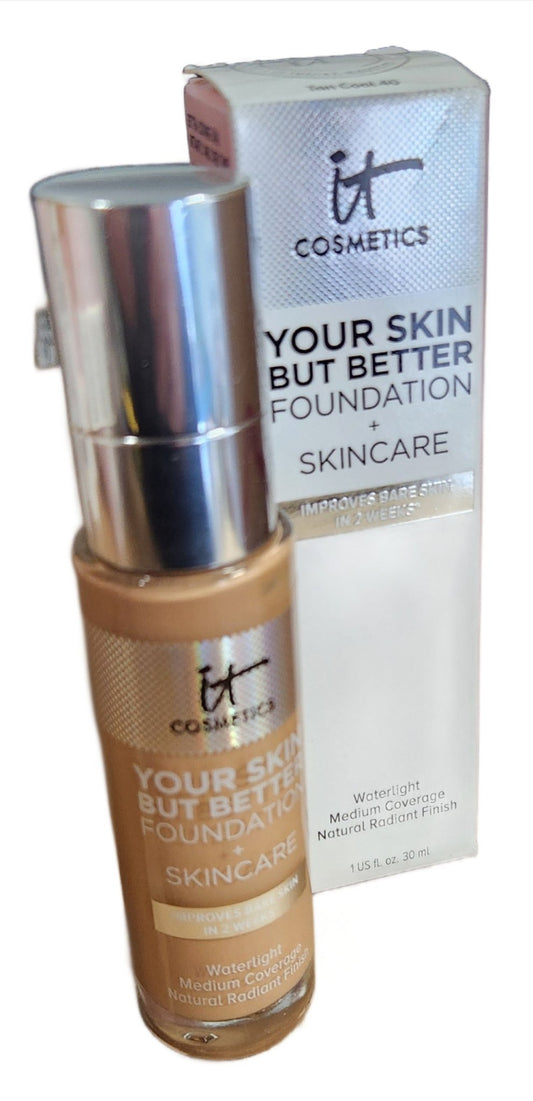 IT Cosmetics Your Skin But Better Foundation + Skincare – Tan Cool 40 - Unrestricted Goods
