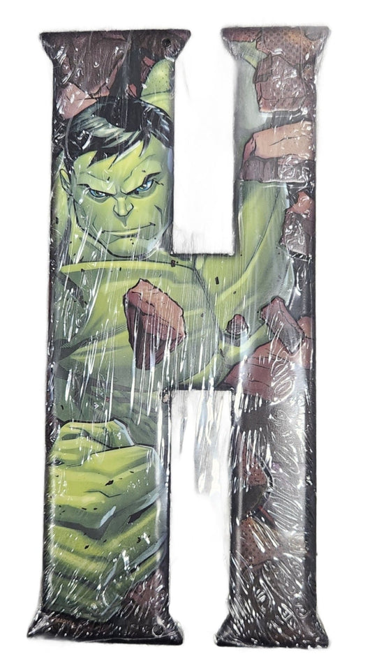 Marvel Hulk “H” Wall Decor – 5x10 Inch Wooden Sign Featuring Hulk Letter Art - Unrestricted Goods