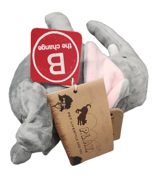 P.L.A.Y Elephant Dog Toy Soft Plush with Built - In Squeaker - Unrestricted Goods