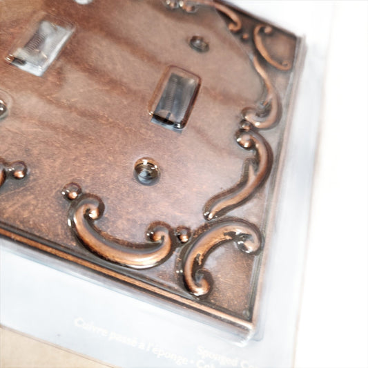 Triple Toggle Copper Rustic Wall Plate – Handcrafted Vintage Finish for Farmhouse & Industrial Décor - Unrestricted Goods