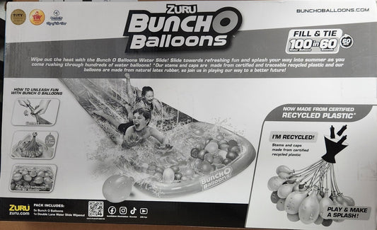 Zuru Bunch O Balloons Water Slide Wipeout – 16 ft Single Lane Slide with 100+ Self - Sealing Water Balloons - Unrestricted Goods