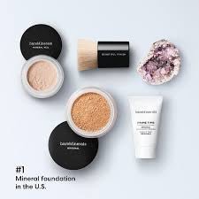 bareMinerals Vegan Makeup Starter Kit – 4 - Piece Mineral Set with Primer, Foundation, Brush & Setting Powder - Unrestricted Goods