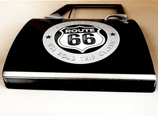 Route 66 Vintage Truck Door Wall Decor – Rustic Metal Americana Accent - Unrestricted Goods