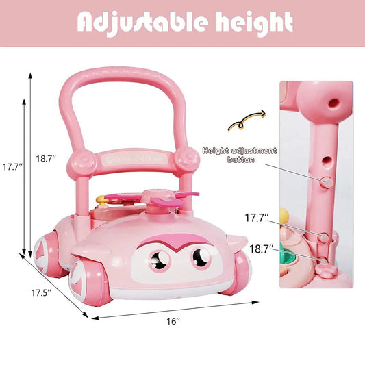 Sit - to - Stand Baby Learning Walker – Interactive Activity Center with Lights, Music & Speed Control | Educational Toy for Toddlers - Unrestricted Goods