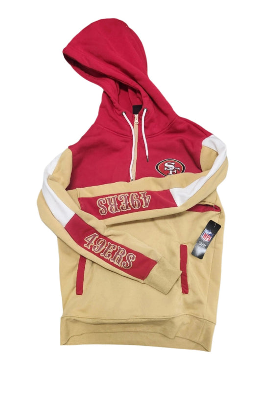 49ers Classic Hoodie with Neck Zipper: Red &amp; Gold Legacy - Unrestricted Goods