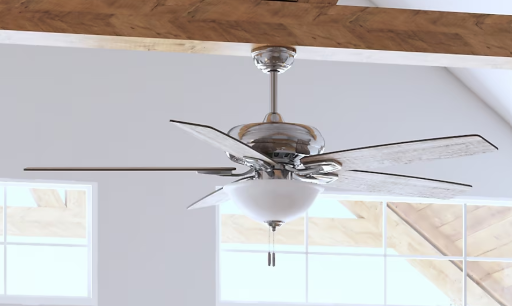 Harbor Breeze Cooperstown 62-in Brushed Nickel with Driftwood/Toffee Blades LED Indoor Ceiling Fan with Light (5-Blade)
