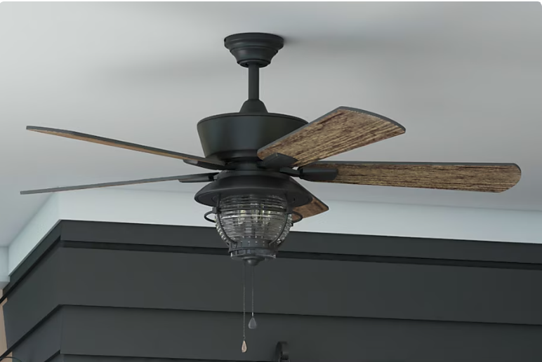 Harbor Breeze 52-In Merrimack II Bronze Ceiling Fan – LED Light & Reversible Blades for Indoor/Outdoor Spaces