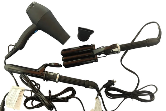 BaBylissPRO Ceramic Limited Edition Styling Set – Ionic Dryer + Triple Barrel Waver + 1¼" Curling Iron - Unrestricted Goods