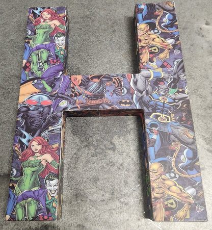DC Characters 3D Featured Letter "H" Wall Decor – 8x10 Inches - Unrestricted Goods