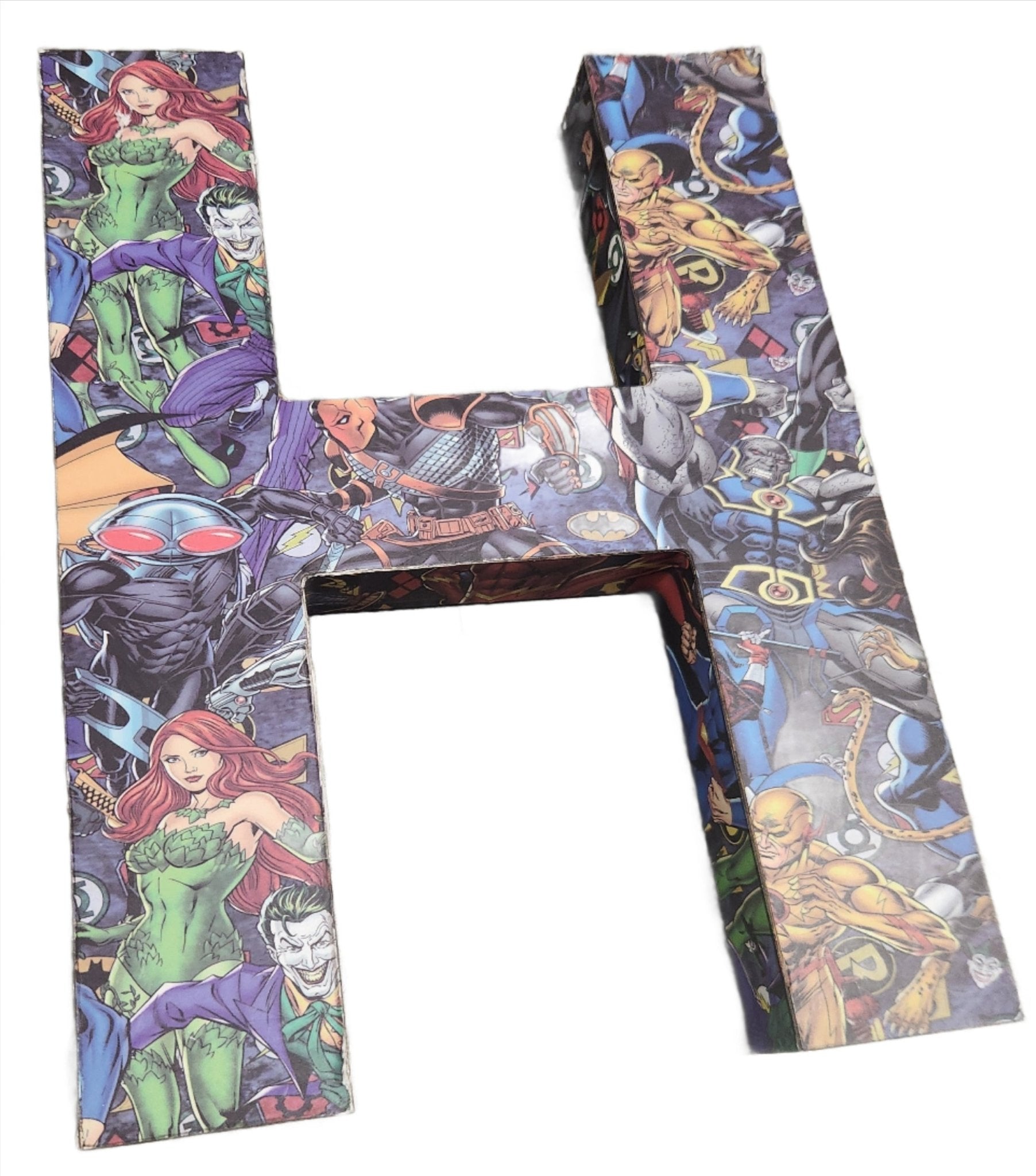 DC Characters 3D Featured Letter "H" Wall Decor – 8x10 Inches - Unrestricted Goods