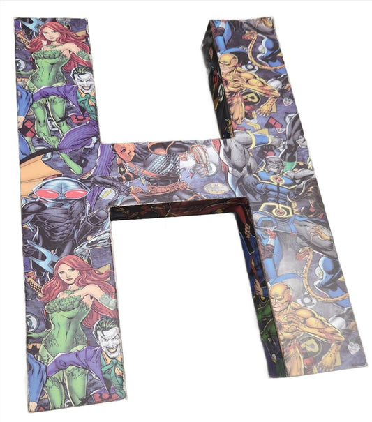 DC Characters 3D Featured Letter "H" Wall Decor – 8x10 Inches - Unrestricted Goods