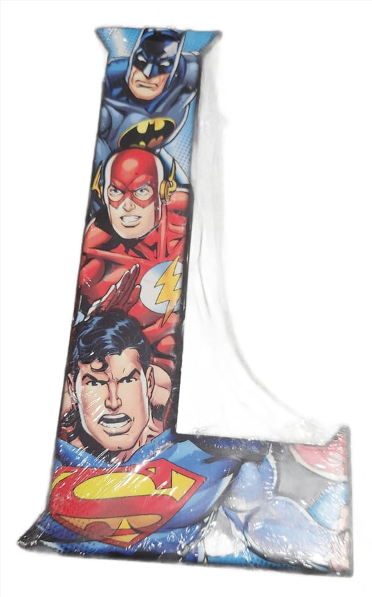 DC Comics 3D Wall Art – Superman, Batman & The Flash Featured Letter "L" Superhero Decor 5x10 Inch Print - Unrestricted Goods