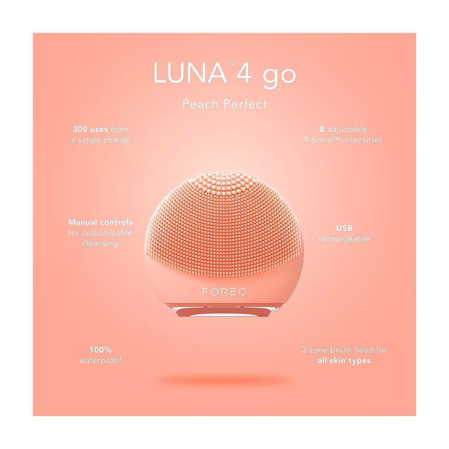 FOREO LUNA 4 go Facial Cleansing & Massaging Device – Travel - Friendly Skincare Tool - Unrestricted Goods