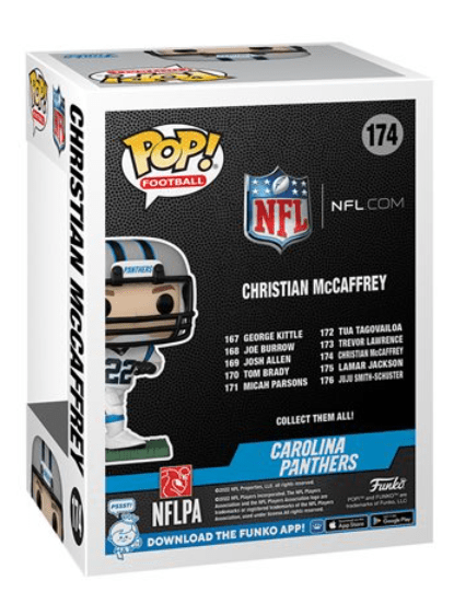 Funko Pop! NFL 174 Christian McCaffrey Vinyl Figure – Carolina Panthers (Away Uniform) - Unrestricted Goods