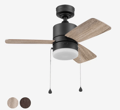 Harbor Breeze Monroem 32 - Inch Bronze Ceiling Fan with Integrated LED Light – 3 - Blade Indoor Fan - Unrestricted Goods