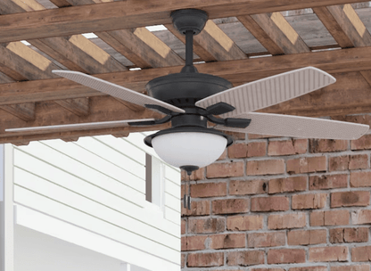 Harbor Breeze Shadwell 52 - Inch Matte Black Ceiling Fan with LED Light – Wet Rated, Indoor/Outdoor, 5 Reversible Blades - Unrestricted Goods