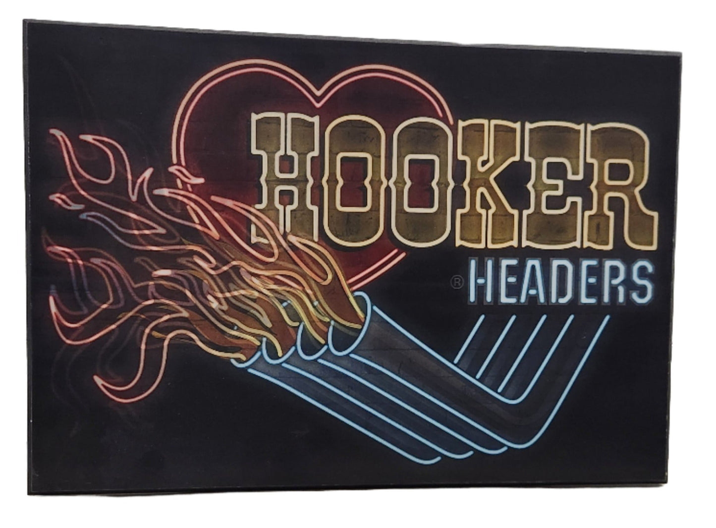 Hooker Headers Neon Garage Wall Art – Retro Muscle Car Decor - Unrestricted Goods
