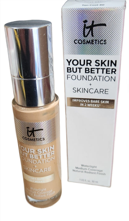 IT Cosmetics Your Skin But Better Foundation + Skincare – Fair Warm 10 Shade – Lightweight, Hydrating, Radiant Finish for All Skin Types - Unrestricted Goods