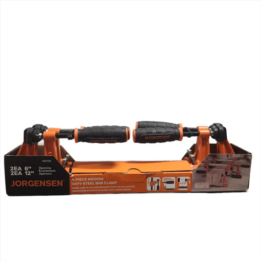 Jorgensen 4 - Piece Medium Duty Steel Bar Clamp Set – Durable Woodworking & Metalworking Tool - Unrestricted Goods
