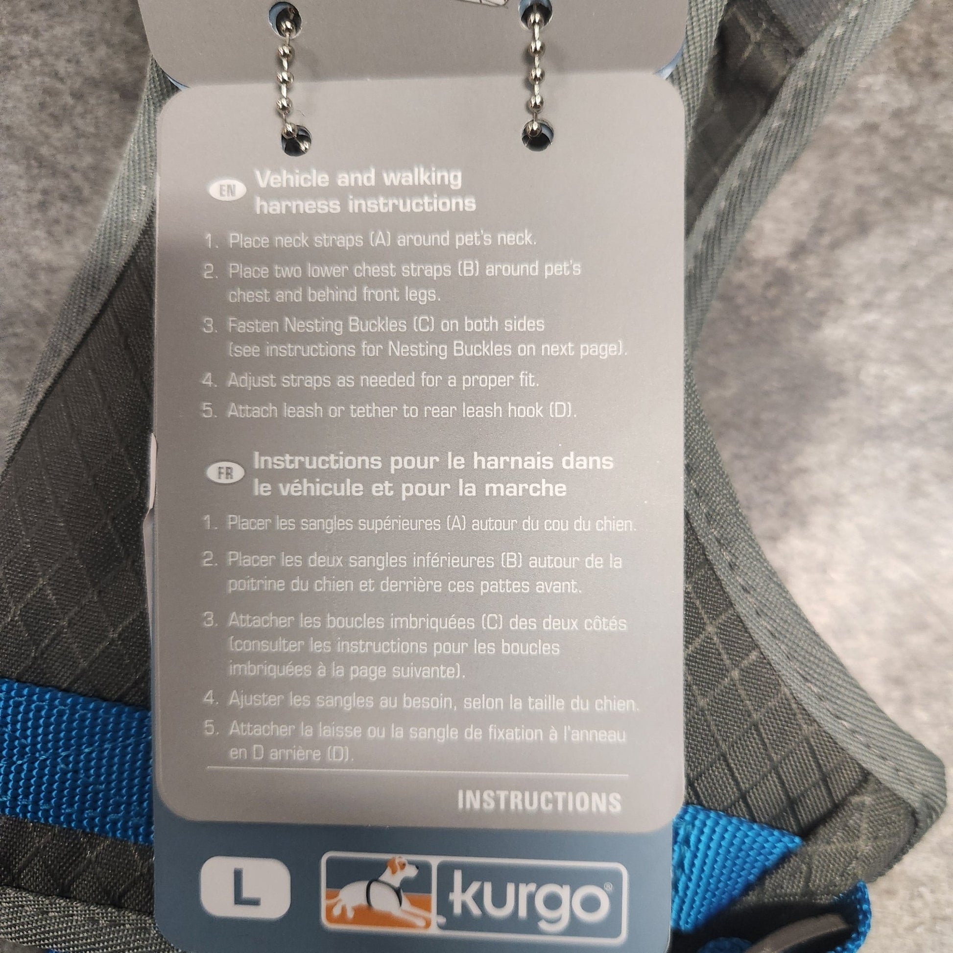 Kurgo Journey Air Dog Harness – Large Grey/Blue No - Pull Vest for Active Dogs, Hiking & Walking - Unrestricted Goods