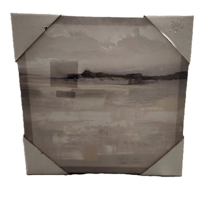 Land, Sea, and Air Wall Art – Grey Canvas Print, 12 x 12 x 1.31 Inches – Modern Square Decor for Home or Office - Unrestricted Goods