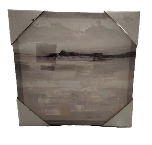 Land, Sea, and Air Wall Art – Grey Canvas Print, 12 x 12 x 1.31 Inches – Modern Square Decor for Home or Office - Unrestricted Goods