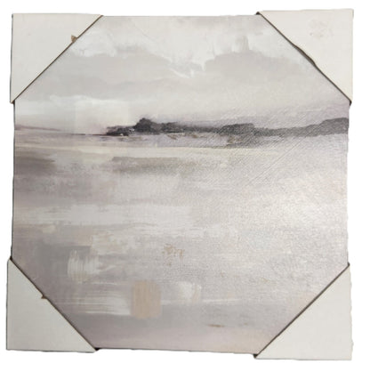 Land, Sea, and Air Wall Art – Grey Canvas Print, 12 x 12 x 1.31 Inches – Modern Square Decor for Home or Office - Unrestricted Goods