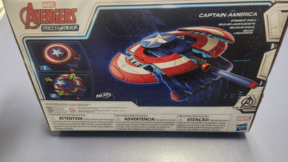Marvel Avengers Mech Strike Captain America Strikeshot Shield – Nerf Dart Launcher - Unrestricted Goods