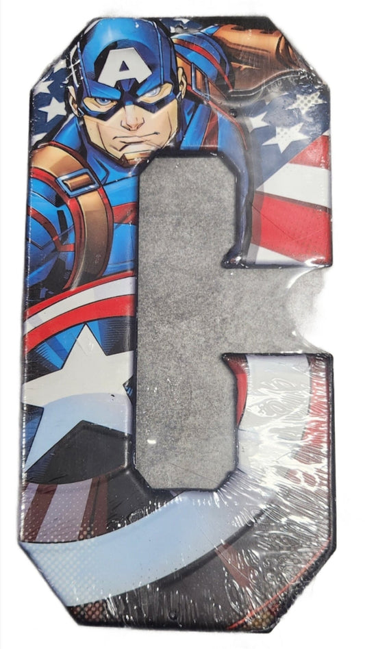 Marvel Captain America “C” Wall Decor – 5x10 Inch Wooden Sign Featuring Superhero Letter Art - Unrestricted Goods