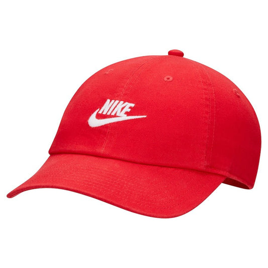Nike Futura Wash Club Adjustable Hat – Red Unisex Organic Cotton Cap with Embroidered Logo - Unrestricted Goods