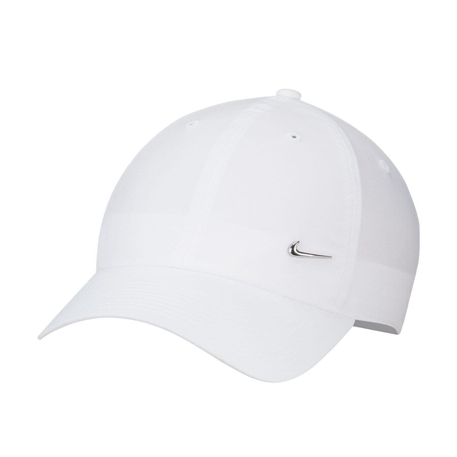 Nike Metal Swoosh Club Adjustable Hat – White Unisex Dri - FIT Performance Cap with Sleek Metal Logo - Unrestricted Goods