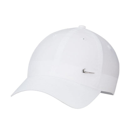 Nike Metal Swoosh Club Adjustable Hat – White Unisex Dri - FIT Performance Cap with Sleek Metal Logo - Unrestricted Goods