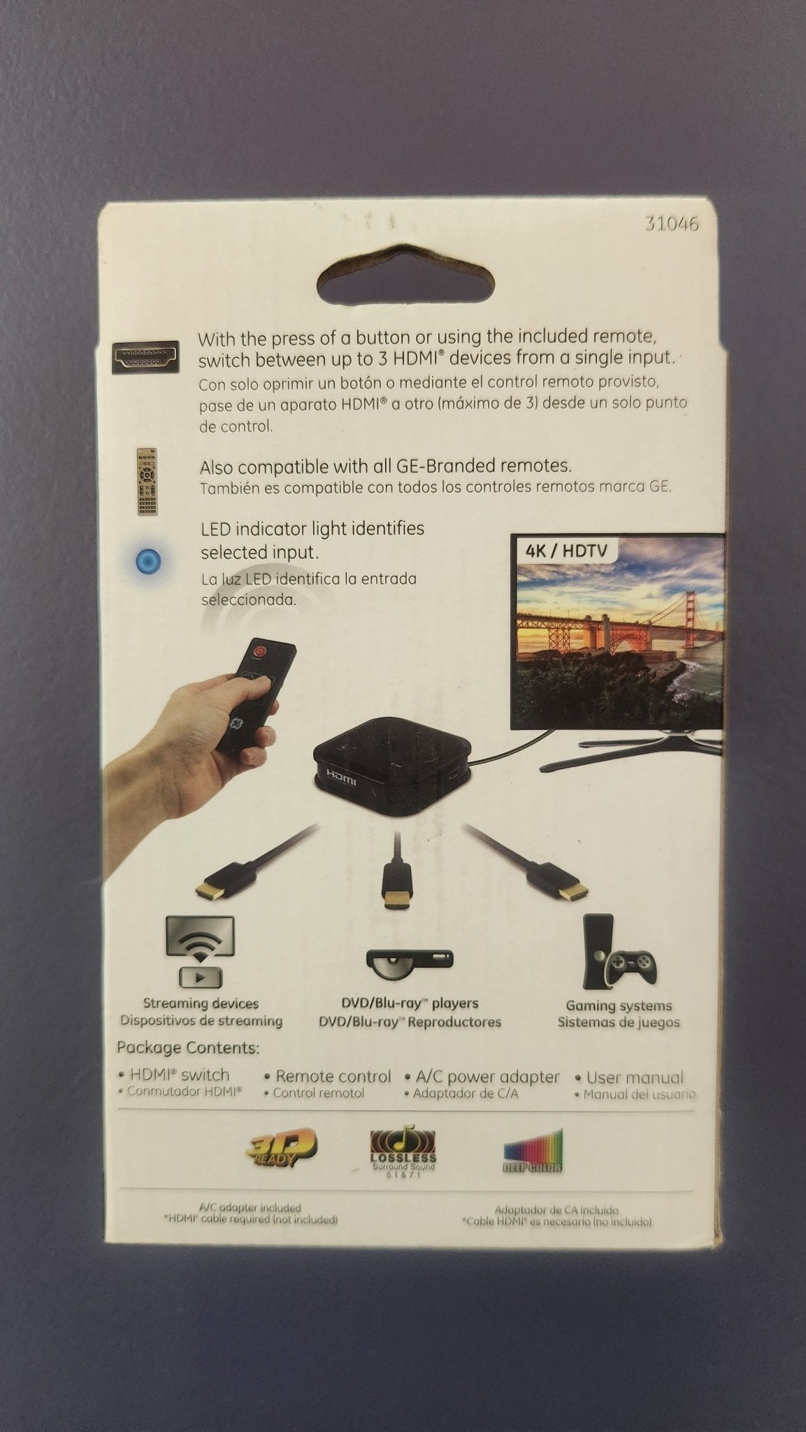 Pro 3‑Device HDMI Switch w/ Wireless Remote – 4K Ultra HD / 1080p – 3‑Port HDMI Selector - Unrestricted Goods