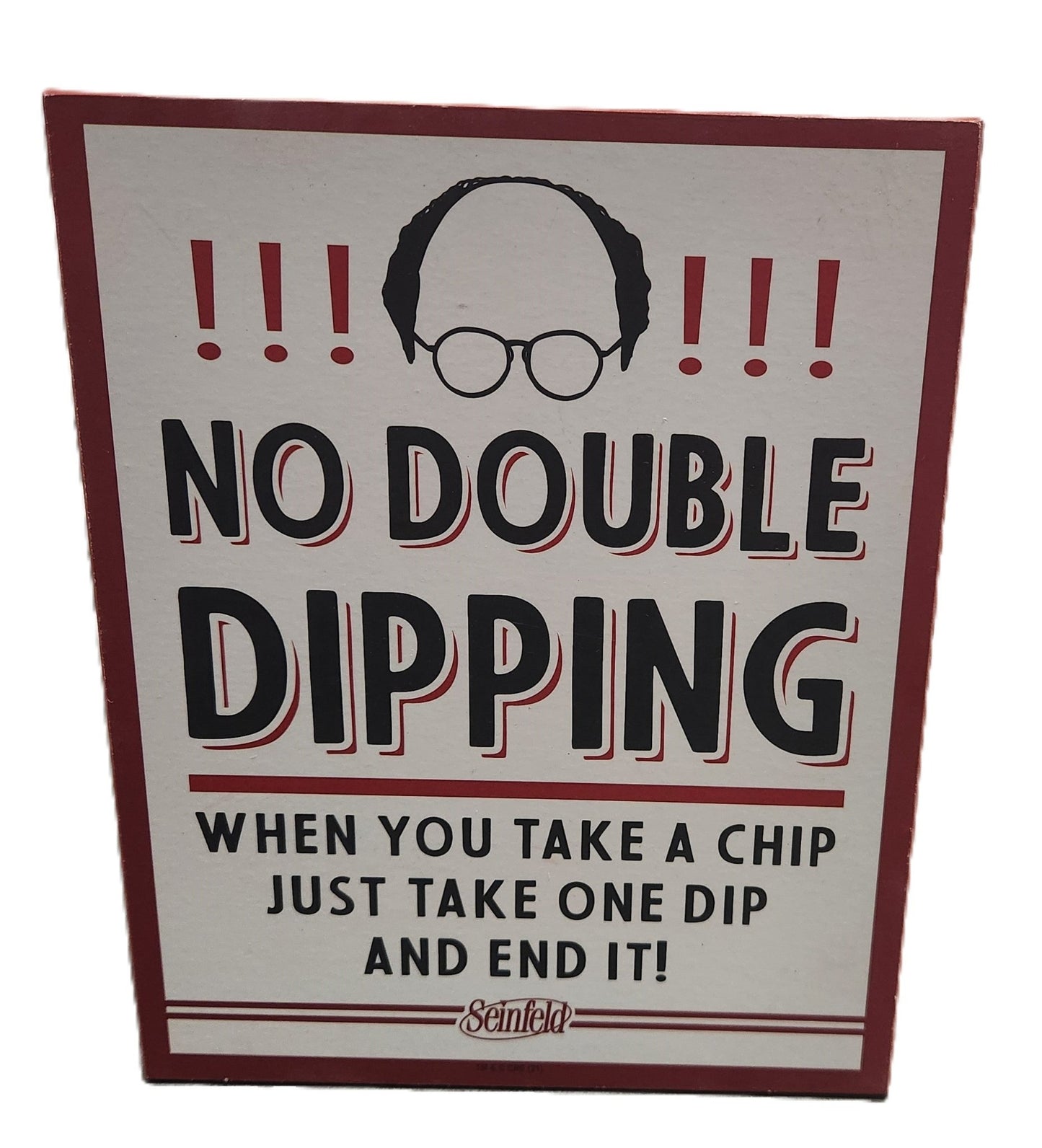 Seinfeld Quote Wall Art – “No Double Dipping” Funny Wood Sign TV Show Decor - Unrestricted Goods
