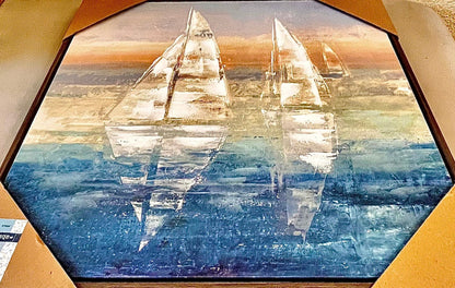 Sail Away Canvas Art – Coastal Blue Nautical Wall Decor for Relaxed Spaces - Unrestricted Goods